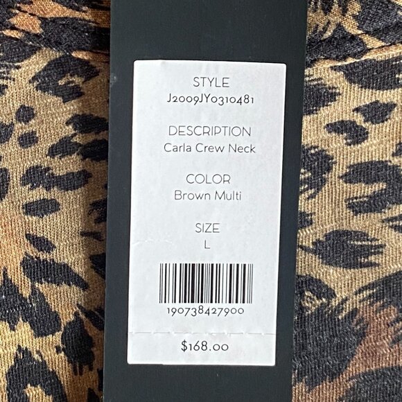 Veronica Beard Carla Crew Neck T-Shirt-Leopard - Picture 4 of 7